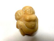 A Japanese bone carving - Two Lovers.