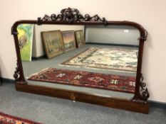 A Victorian mahogany overmantel mirror,