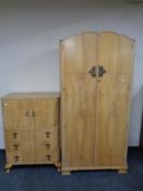 A six piece walnut Queen Anne style bedroom suite