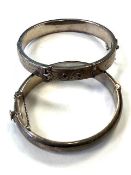2 Silver vintage bangles.
