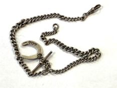 A Silver Albert with horseshoe charm.