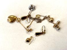 A small quantity of Gold plated and other costume jewelry, pendants, earrings etc.