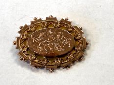 A vintage 9ct Gold brooch (lacking pin).