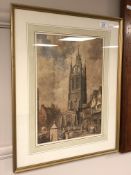 Late Nineteenth Century School : Figures in a Street by St.