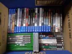 A box containing Xbox one, Playstation 4 and PSP games and UMDs to include Call Of Duty,