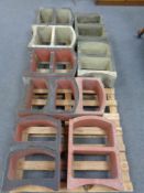 Two pallets containing concrete cellar wine racks