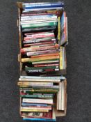 Two boxes of books relating to horses,