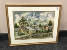 Yagya Raj Mulmi (Nepalese School) : Annapurna from Ghandruk, watercolour, signed, dated '98,