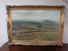 A continental school oil on board, rural landscape,