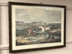 After William J Shayer : Full Cry - Clearing the Brook, reproduction in colours, 35 cm x 50 cm,