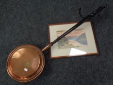 A watercolour study of a single masted boat, initialled JW and dated 1912,