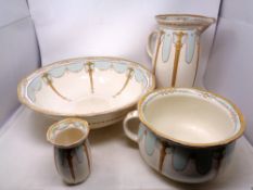 A 19th century Royal Doulton four-piece wash set