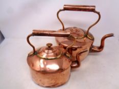 Two 19th century copper kettles