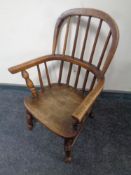 A child's elm Windsor armchair