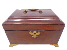 A George III mahogany tea caddy
