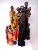 A Soul Journeys Massai figure : mothers embrace 3991/9000 together with three other contemporary