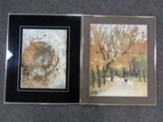 A 20th century abstract colour print together with a further print after Holm (2)