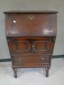 A late Victorian oak bureau