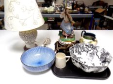 A tray containing W H Goss tankard, Gateshead,