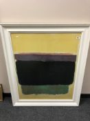 After Mark Rothco (1903-1970) : Abstract with Dark Colours over Yellow, colour print, 92 cm x 75 cm,