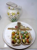 A William Matlock and Son of London hand painted circular serving plate, diameter 42.