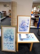 A Ikea occasional table together with a woolen rug,