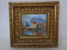 Anthony Proctor (1913-1993) Hall Farm near Cambridge, oil on board, dated 1986 and labeled verso,