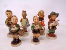 Six West German Hummel figures (a/f)