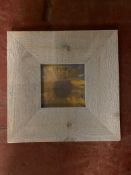 Ten Fotolijst rustic blue-finish wooden photo frames, 10 cm x 10 cm,