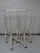 Three adjustable portable clothes rails