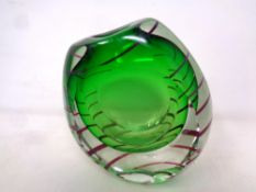 A Jane Charles art glass vase signed to base (height 17 cm)