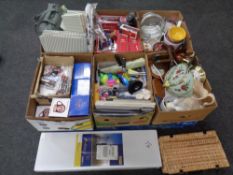 A pallet containing miscellanea to include Scottish tourists souvenirs, ceramics, clothes rail,