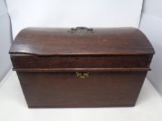 A George III oak dome topped casket