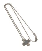 An 18ct white gold diamond set cross pendant on chain CONDITION REPORT: 4.