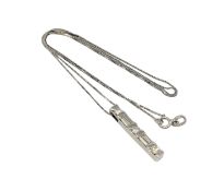 A 14ct white gold pendant and chain set with round and tapered diamonds, approx. 0.