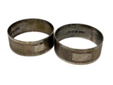 A pair of silver napkin rings, Birmingham marks CONDITION REPORT: 35.