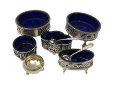 A group of Georgian and later silver condiments and spoons