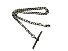 A silver Albert chain CONDITION REPORT: 25.