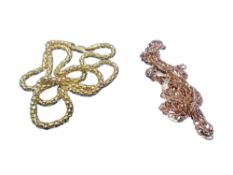 Two silver gilt chains