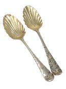 Two nice quality silver-gilt engraved spoons, one Victorian,