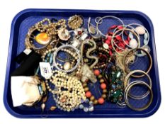 A collection of costume jewellery, bangles etc.