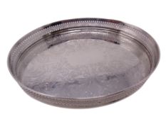 A cavalier silver plated galleried wine coaster