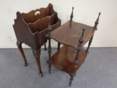 A 19th century two tier what not stand,