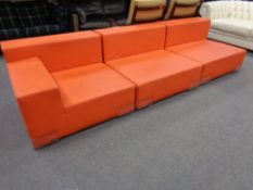 A Kartell three piece modular sofa
