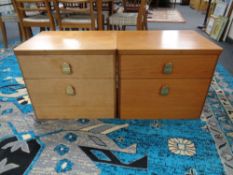 A 20th century Stag pair of two drawer bedside chests