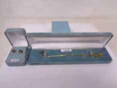 A mystic topaz pendant on 9ct gold chain with pair of matching earrings,