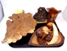 A tray of Michael McManus Autumn Leaf bowl in burr elm,