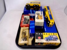 A tray of boxed die cast vehicles - four Corgi Classics Weetabix delivery vans,