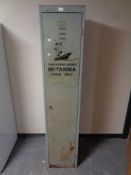 A metal locker with hand painted decoration 