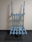 A vintage wooden porter's barrow